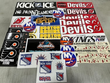 Vintage 1990's hockey stickers(Devils, Islanders, and more)