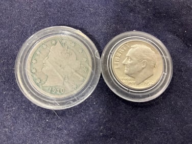 1952 Dime and 1910 Nickel