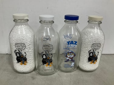 Vintage Glass Bottles (8.5in Tall)