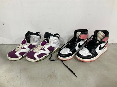 Air Jordan sneakers(4.5Y) and Nike sneakers(7Y)