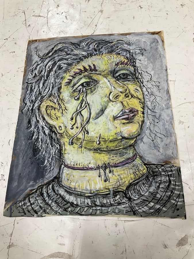 Girl Crying Abstract artwork by Peter Passuntino(18.5in.x23in.) (1 of 1)