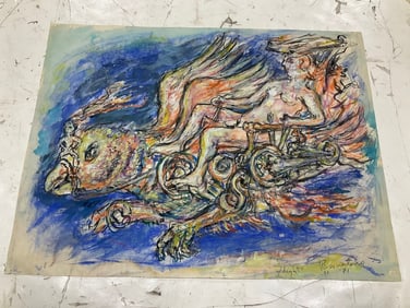 1971 Flight signed artwork by Peter Passuntino(19in.x25in.)