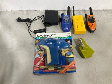 Walkie talkies, Dymo marking tape, and more