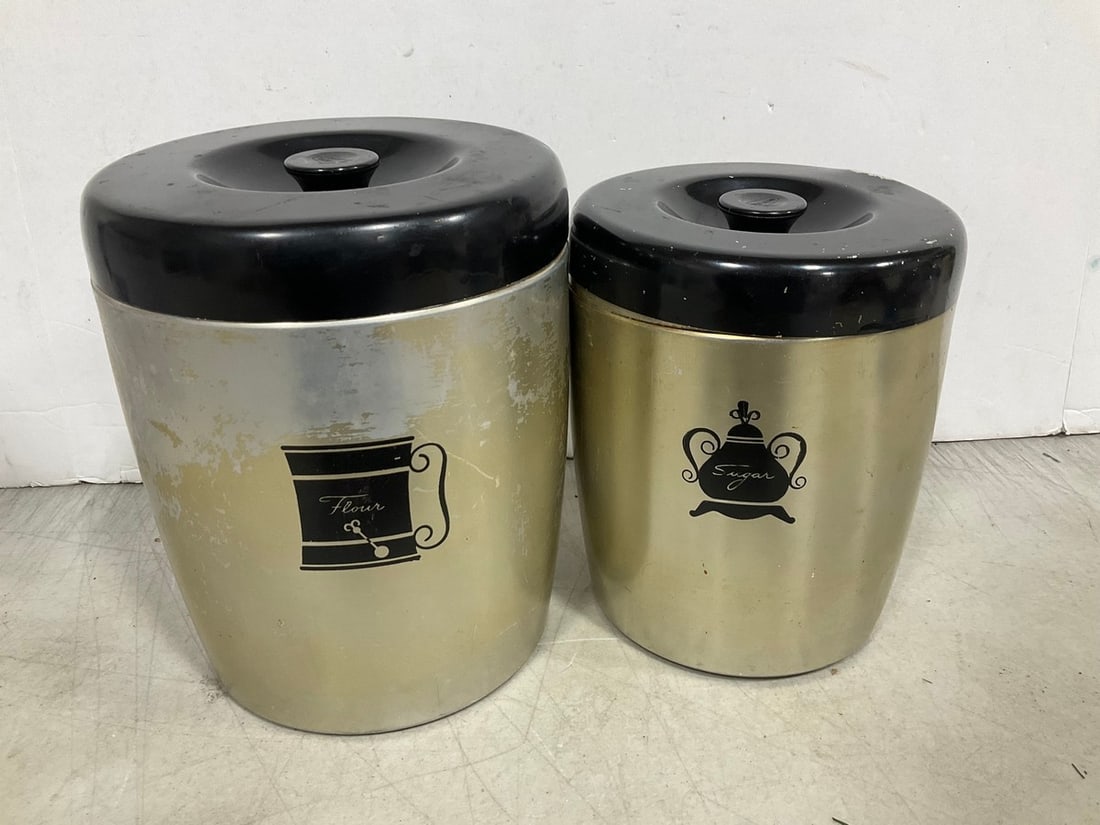 Vintage West Bend aluminum canisters: Vintage West Bend aluminum canisters