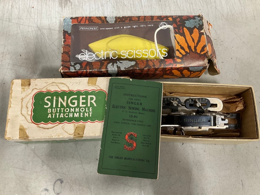 Electric scissors and Singer electric sewing machine (1 of 1)