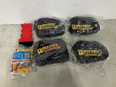 Warrior club covers, golf pegs, and more