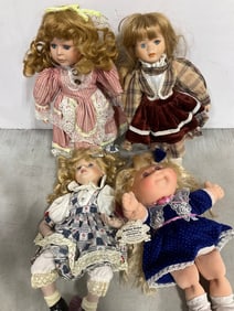 Limited edition Cabbage Patch doll and various ceramic dolls
