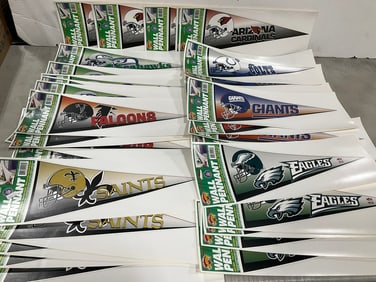 Various sports wall pennants decals(13.5in.long)