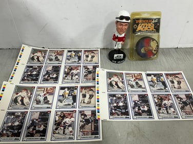 Joe Bravo bobblehead(7.5in.tall), sportacular litho puck(new in package), and more