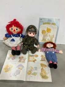Precious Moments Sticker Books, Raggedy Ann Dolls, and more
