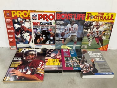 Various Pro Football Books/Magazines, VHS Tapes, and more