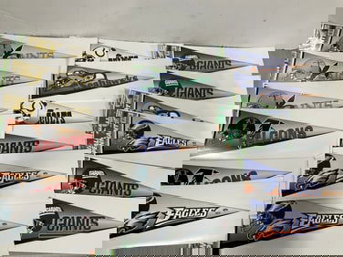 Various NFL wall pennants decals(13.5in.long)