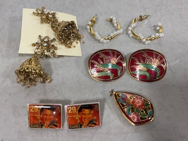 Various Pins, and Earrings