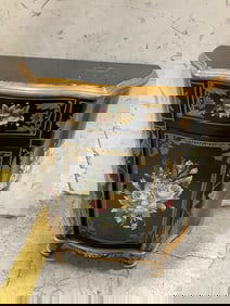 Handpainted Floral Wooden Cabinet (30inx26inx11.5in)