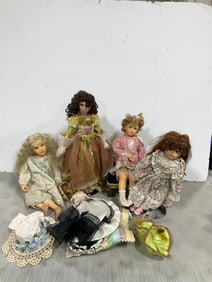Various Ceramic Dolls, and more