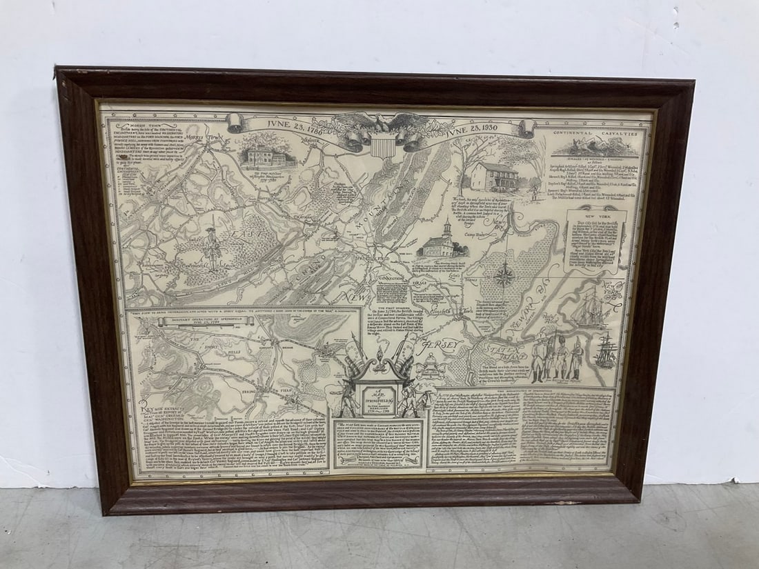 Framed Map of Springfield NJ in American Rebellion (20inx26in) (1 of 1)