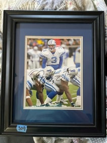 Framed Joey Harrington # 3 Detroit Lions signed and matted 14 x 17