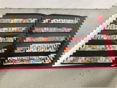 Vintage stamps in album book