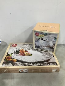 Nature 3 piece soup tureen set and Nature oval platter(15in.x21in.)