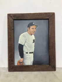Framed and signed Yankees painting(20in.x24in.)