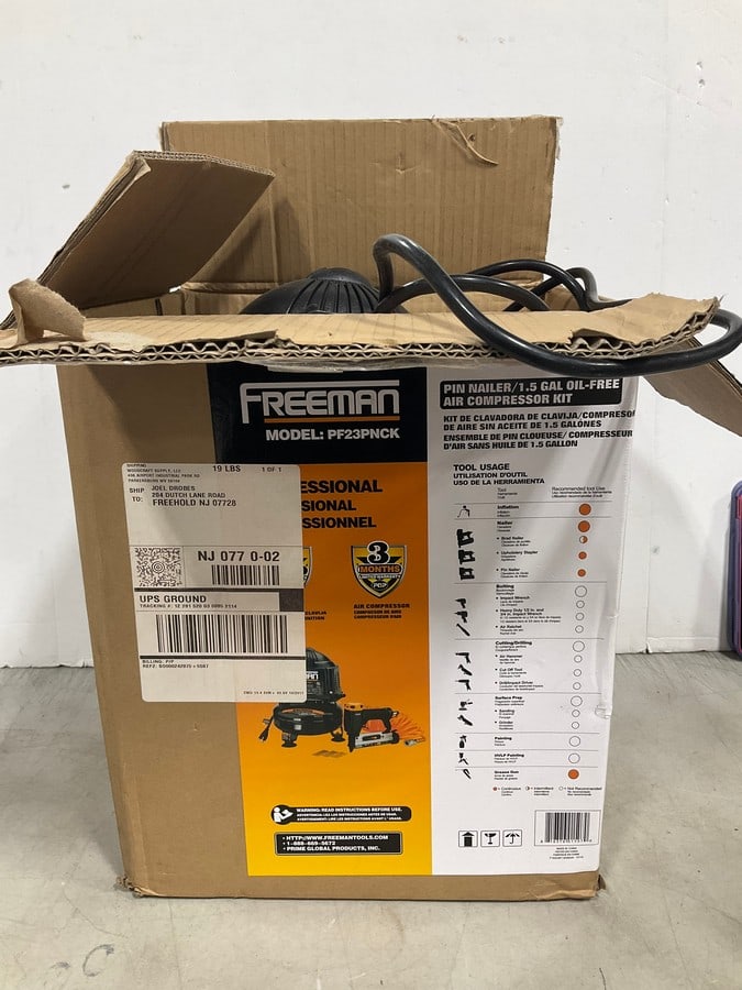 Freeman pin nailer/1.5 gal oil free air compressor(model:TA15FCOMP) (1 of 1)