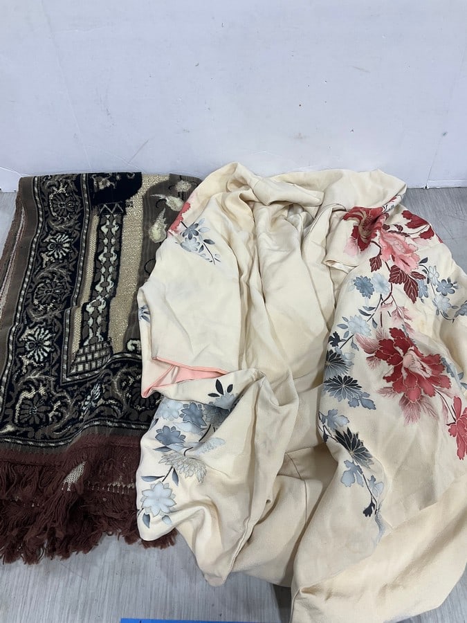 Rug and floral robe: Rug and floral robe