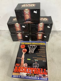 Pro Basketball 1891-1991 book and Star Wars happy meal toys