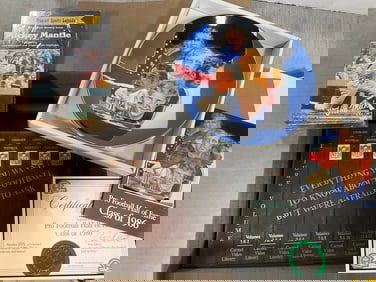 Pro Football Hall of fame Class of 1986 collectible plate with certification, NFL VHS tapes, and