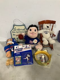 Starting Lineup Dwight Gooden collectible, NY Giants dolls, and more