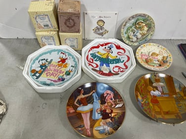 Vintage Cherished Teddies collectible figures, decorative plates, and more