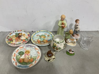 Collectible plates, decorative statues, and more