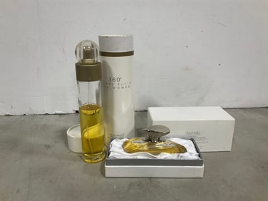 Perry Ellis eau de toilette spray(3.4fl.oz.-3/4 full) and Natori perfume spray(.5fl/oz.3/4full)