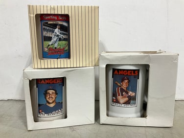 MLB collectible mugs(Wally Joyner, Pete Incaviglia, and more-new in package)