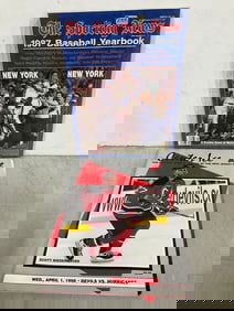 1987 Baseball yearbook and Center Ice NJ Devils magazine