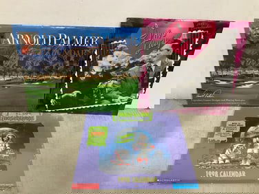 1998 calendars(I Love Lucy , Goosebumps, Arnold Palmer)