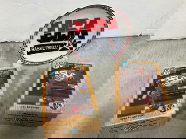 Proffesional bowlers cards and USA basketball plate with display stand