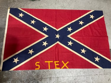 Vintage confederate flag(36in.x57in.) with STEX embroidered