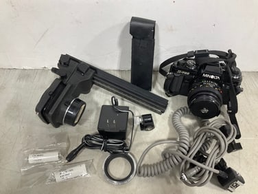 Minolta X-700 camera with power winder and more