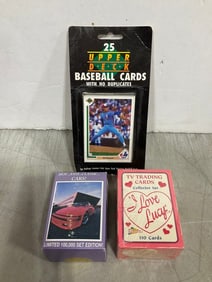 Upper Deck baseball cards, I Love Lucy collectible cards, and more