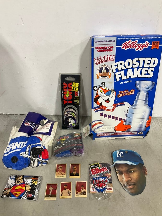 NY Giants washcloth, Tonx four sport draft pick milk cap game, and more (1 of 1)