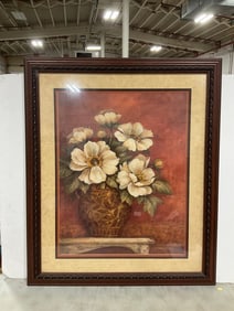 Framed Floral Art Print Signed by Pamela Glading (32.5inx38in)