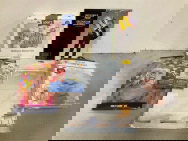 Various Birthday Decor Kits, Inflatable Pill Prop, and Wigs