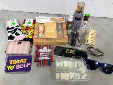 Various Wallets (Victorias Secret, etc), Gingerbread Latte Gift Set, Fake Nails, VS Body Spray, and