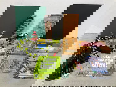 Various Board Games, Binders, Beaded Jump Rope, Positive Pickles, and more