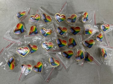 Pride Heart Rainbow Pins