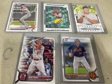 Collectible baseball cards(Jasson Dominguez,Mike Trout, and more)