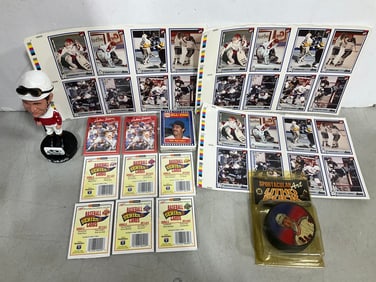 Hockey Card Sheets, Various Baseball Cards, Joe Bravo Bobblehead, and more