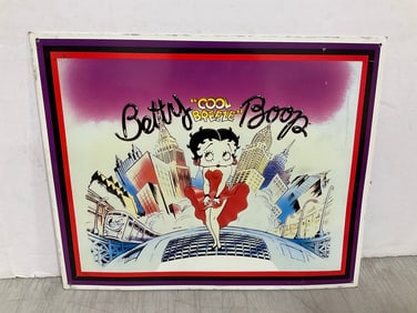 Betty Boop vintage tin sign(12in.x14.75in.)