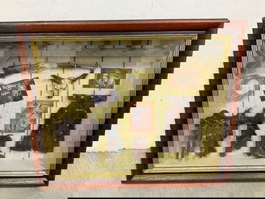 Vintage western theme shadow box wall decor(11.25in.x13.5in.)