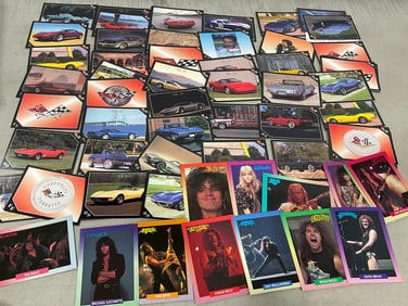 Vintage collectible cards(cars and rockstars)